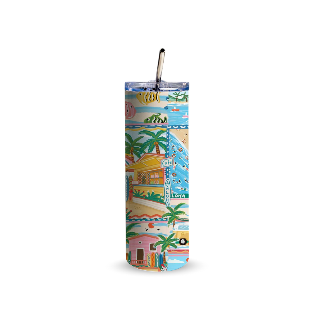 Island Escape 600ml Tumbler with Straw