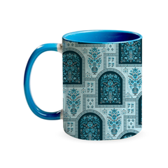 Teal Floral Arch 320ml Ceramic Mug