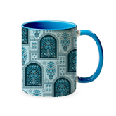 Teal Floral Arch 320ml Ceramic Mug