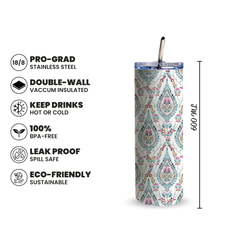 Arabian Bloom 600ml Tumbler with Straw