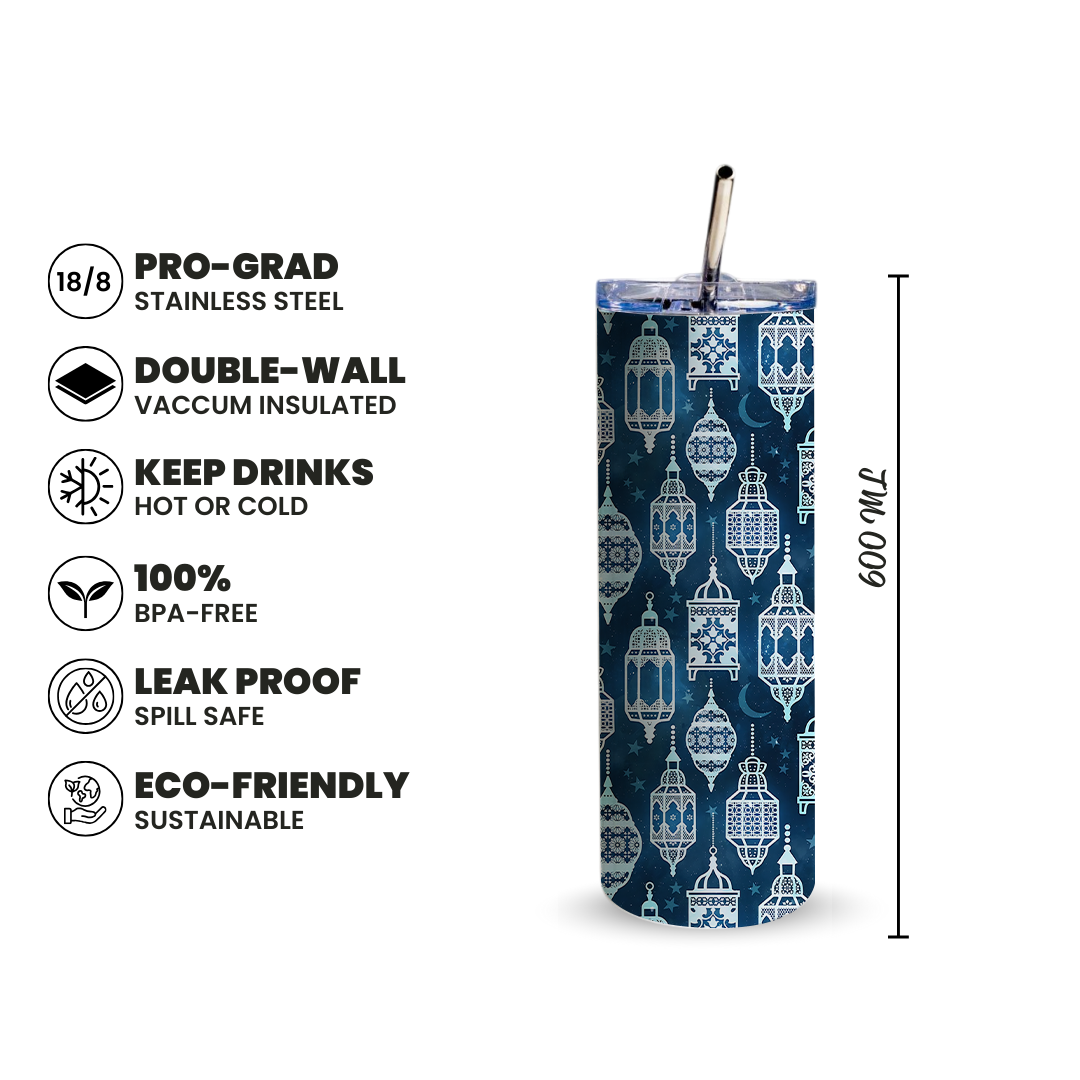 Midnight Lanterns 600ml Tumbler with Straw