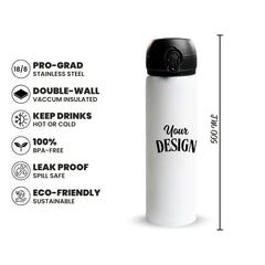 Custom 500ml Stainless Steel Water Bottle with Pop Lid Fann Bliss