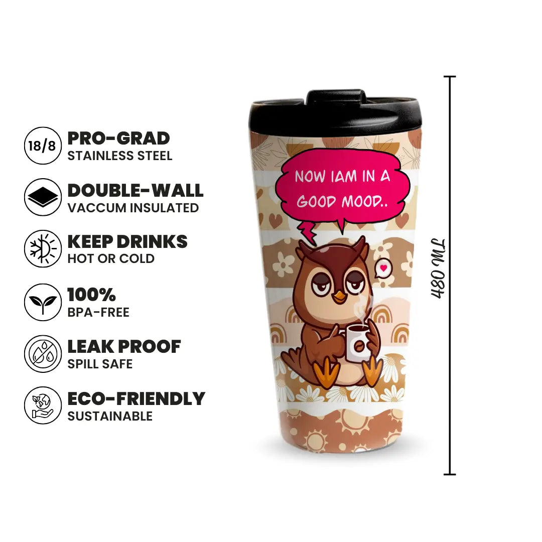 Good Mood Owl 480ml Tumbler Fann Bliss