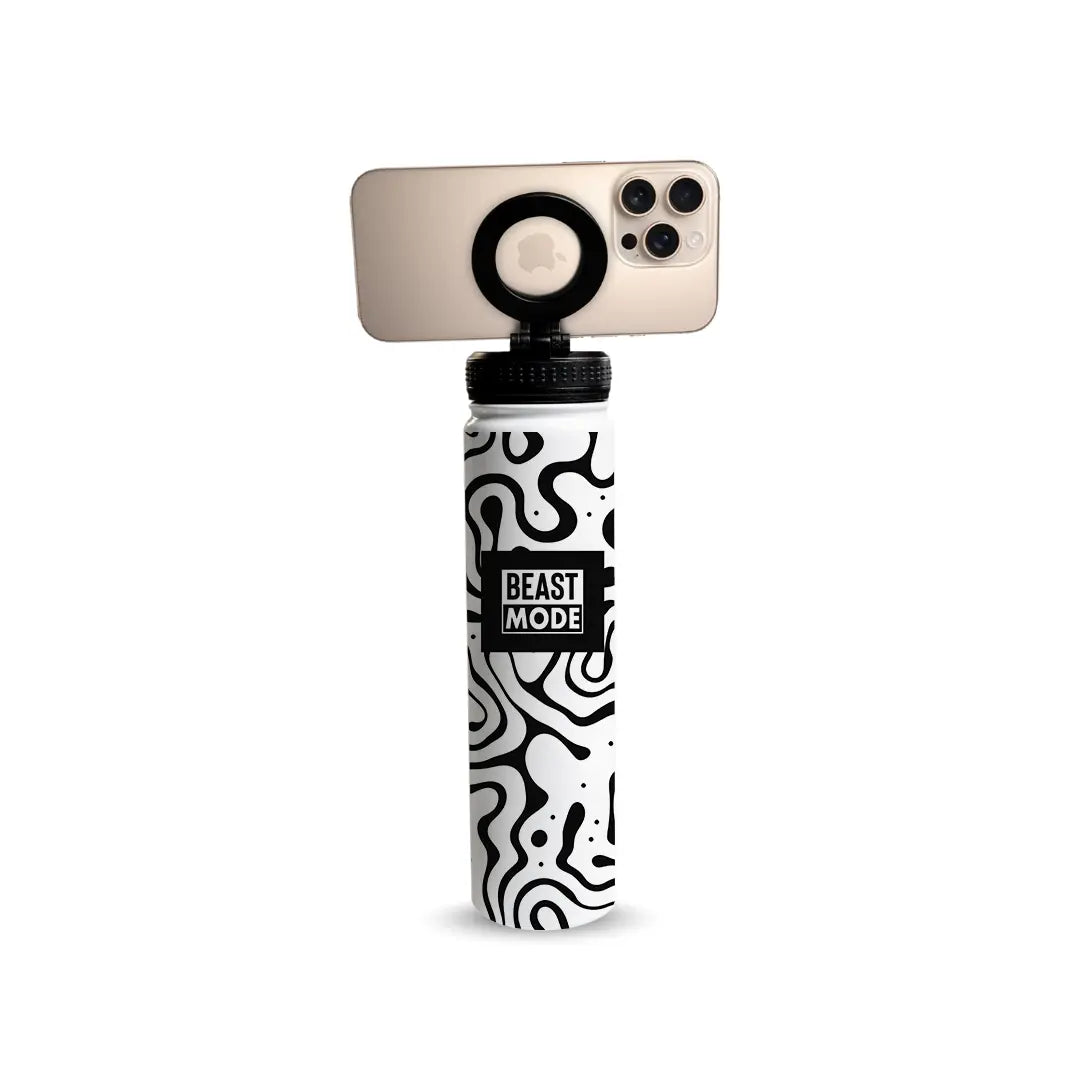 Beast Mode Black and White 750ml Bottle with MagSafe Lid Fann Bliss