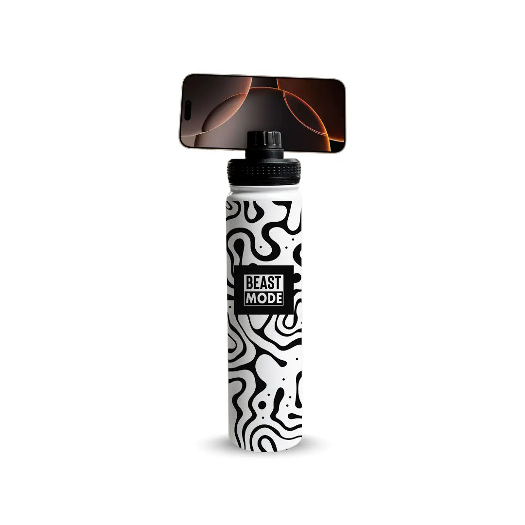 Beast Mode Black and White 750ml Bottle with MagSafe Lid Fann Bliss