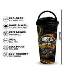 Hustle for the Muscle 480ml Tumbler with Handle Lid