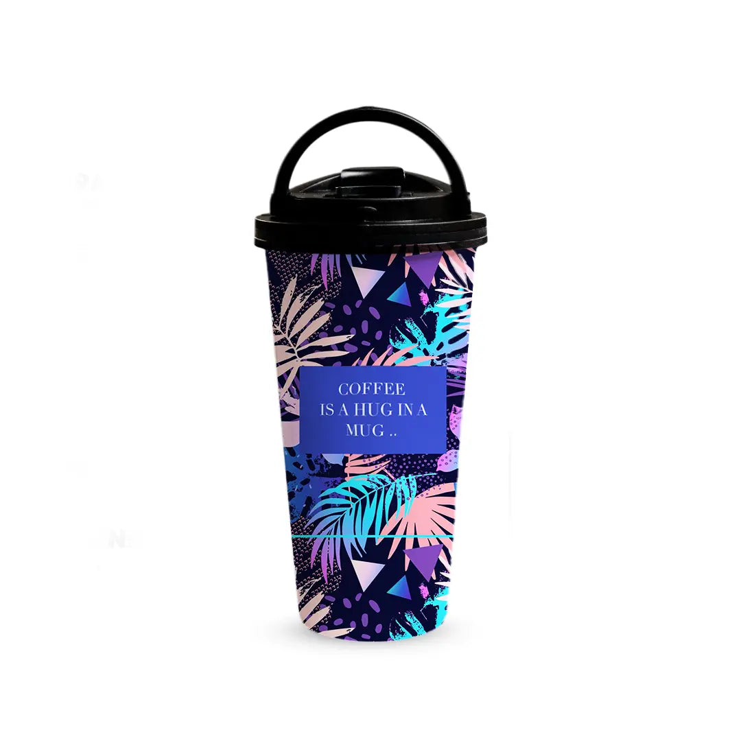 Coffee Hug 480ml Tumbler with Handle Lid Fann Bliss