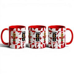 Fann Bliss England FIFA World Cup 2026 commemorative ceramic mug with St George's Cross design and red interior/handle.