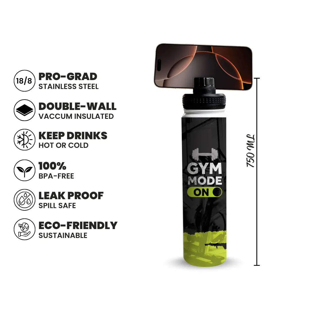 Gym Mode On 750ml Bottle with MagSafe Lid Fann Bliss