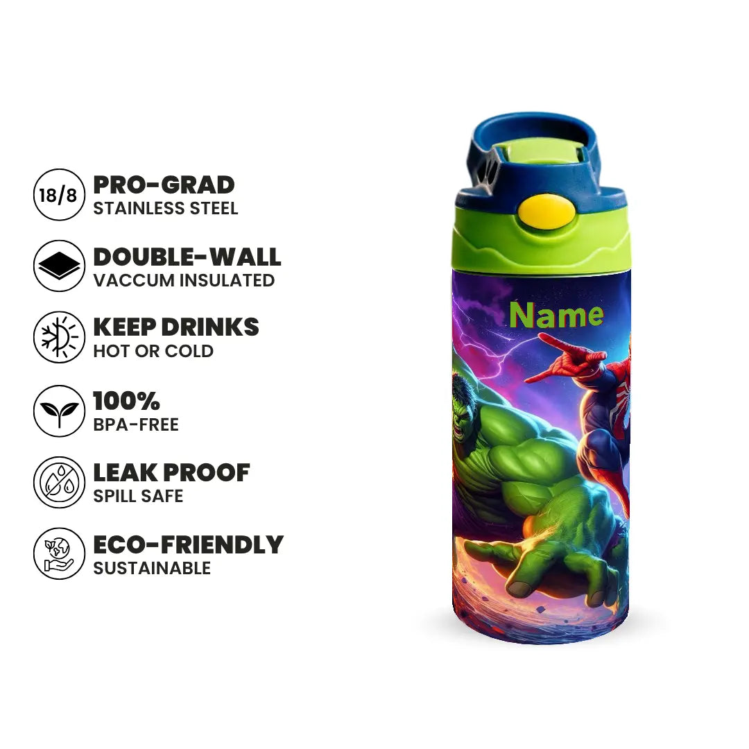Spider-Man & Hulk Power Bottle 350 & 500ML Fann Bliss