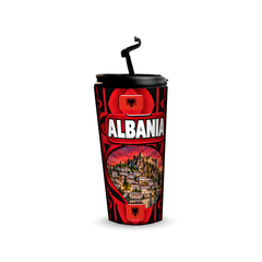 Albania 480ml tumbler with reusable straw