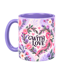 And Still I Bloom Pinktober Mug – Light Purple, 320ml, left handle view