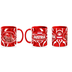 Austria Mug – 320ml — three matching angles together on a white background with a soft shadow
