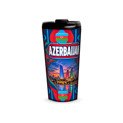 Azerbaijan 480ml tumbler front view with country design