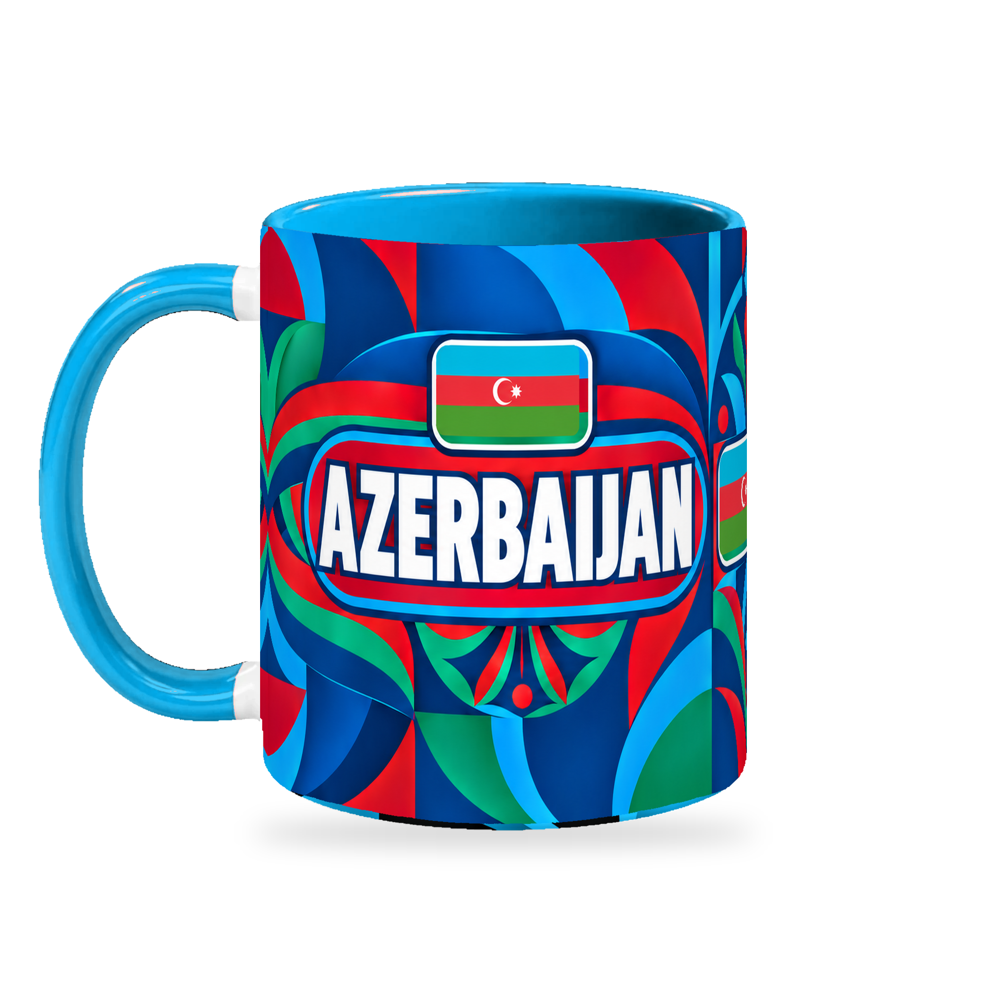 Azerbaijan Mug – 320ml — left-handle view on a white background with a soft shadow