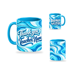 Big Ideas Mug – 320ml, Light Blue ceramic mug, opposite-side of the Teacher’s Day artwork