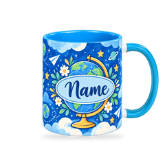 Blue Sky Explorer Teacher Mug – 320ml — right view on a transparent background
