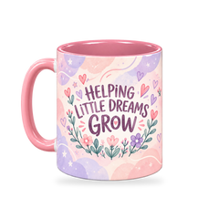 Blush Rainbow Promise Teacher Mug – 320ml — left view on a transparent background