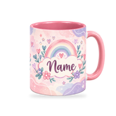 Blush Rainbow Promise Teacher Mug – 320ml — right view on a transparent background
