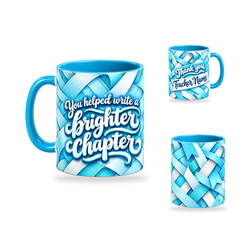 Brighter Chapter Mug – 320ml, Light Blue ceramic mug, opposite-side of the Teacher’s Day artwork