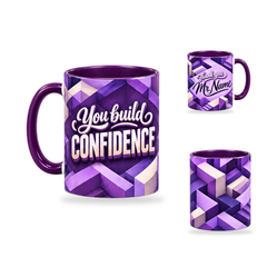 Building Confidence Mug – 320ml, Purple ceramic mug, opposite-side of the Teacher’s Day artwork