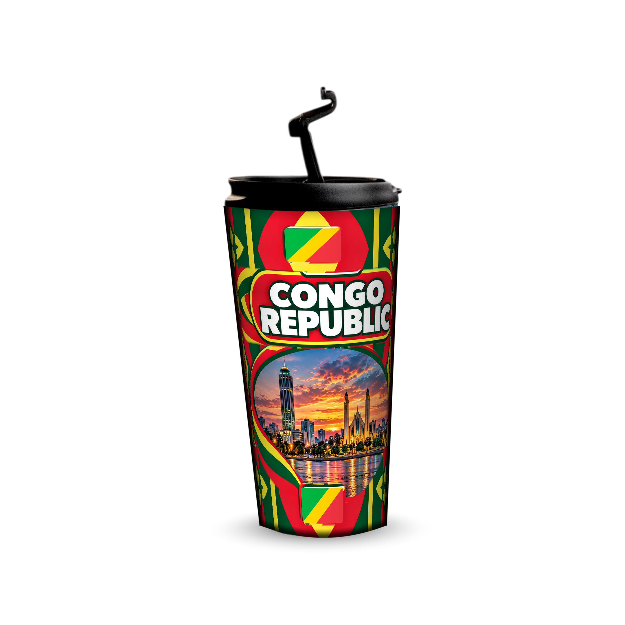 Congo Republic 480ml tumbler with reusable straw
