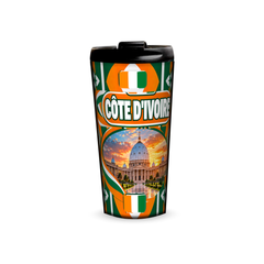 Côte d’Ivoire 480ml tumbler front view with country design