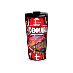 Denmark 480ml tumbler front view with country design