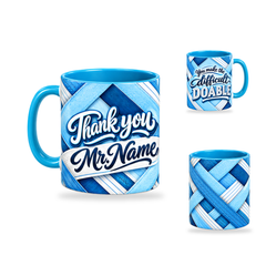 Difference Maker Mug – 320ml, Light Blue ceramic mug, opposite-side of the Teacher’s Day artwork