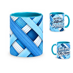 Difference Maker Mug – 320ml, Teal ceramic mug, centre wrap view