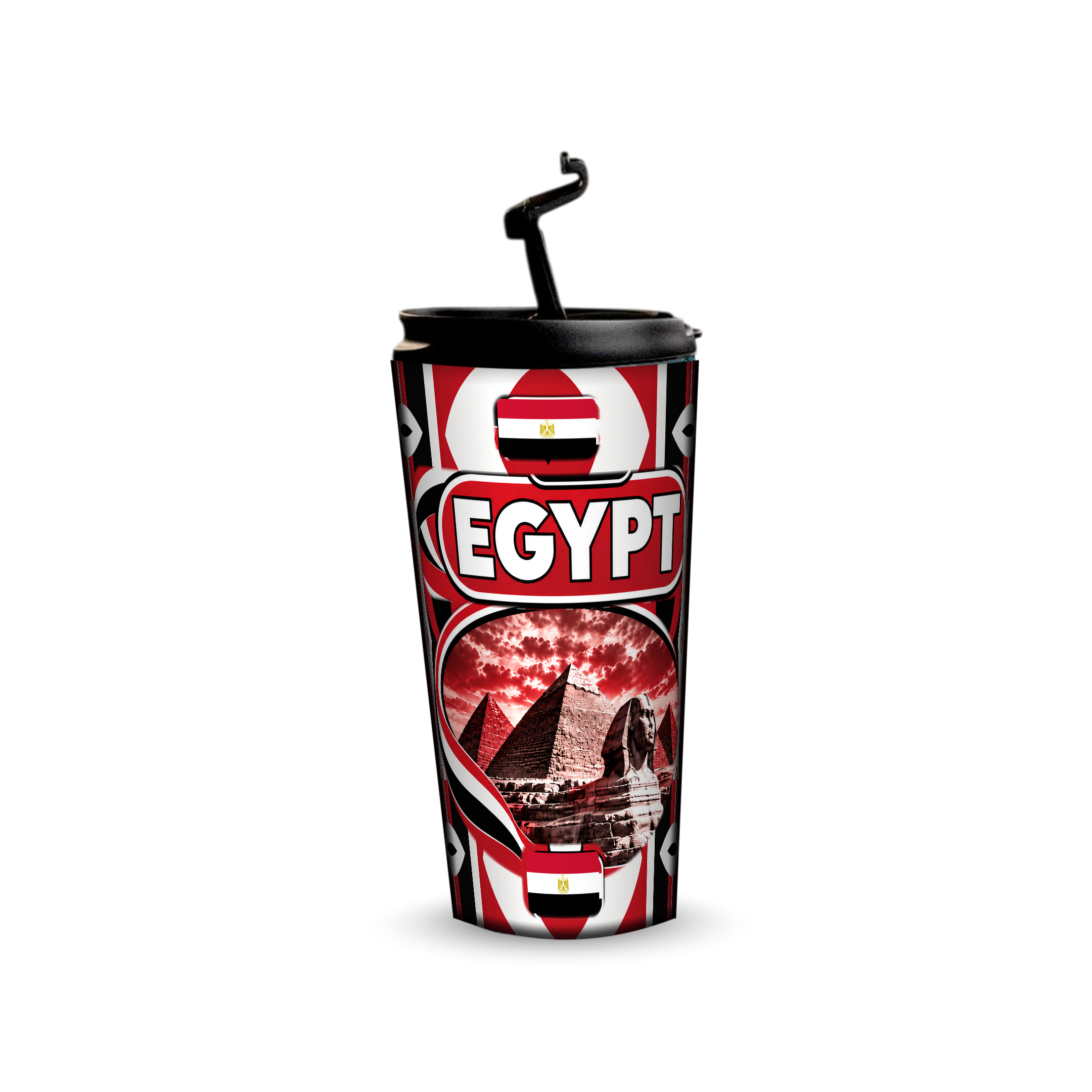 Egypt 480ml tumbler with reusable straw