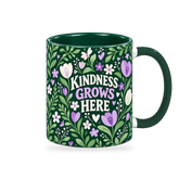 Emerald Folk Tulips Teacher Mug – 320ml — right view on a transparent background