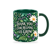 Emerald Growth Garden Teacher Mug – 320ml — right view on a transparent background