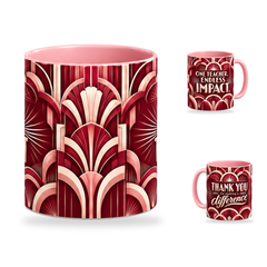Endless Impact Mug – 320ml, Pink ceramic mug, centre-pattern of the Teacher’s Day artwork