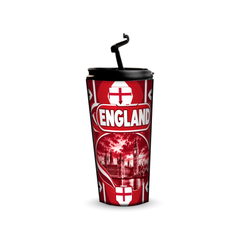 England 480ml tumbler with reusable straw