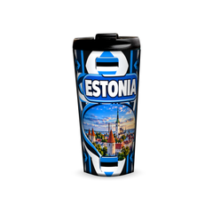 Estonia 480ml tumbler front view with country design