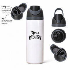 Black | 720ML | Custom FreeSip water bottle - detail