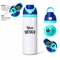 Blue-Light Blue | 720ML | Custom FreeSip water bottle - detail