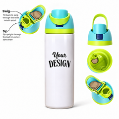 Light Blue-Yellow | 720ML | Custom FreeSip water bottle - detail