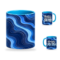 Find Your Way Mug – 320ml, Light Blue ceramic mug, centre-pattern of the Teacher’s Day artwork