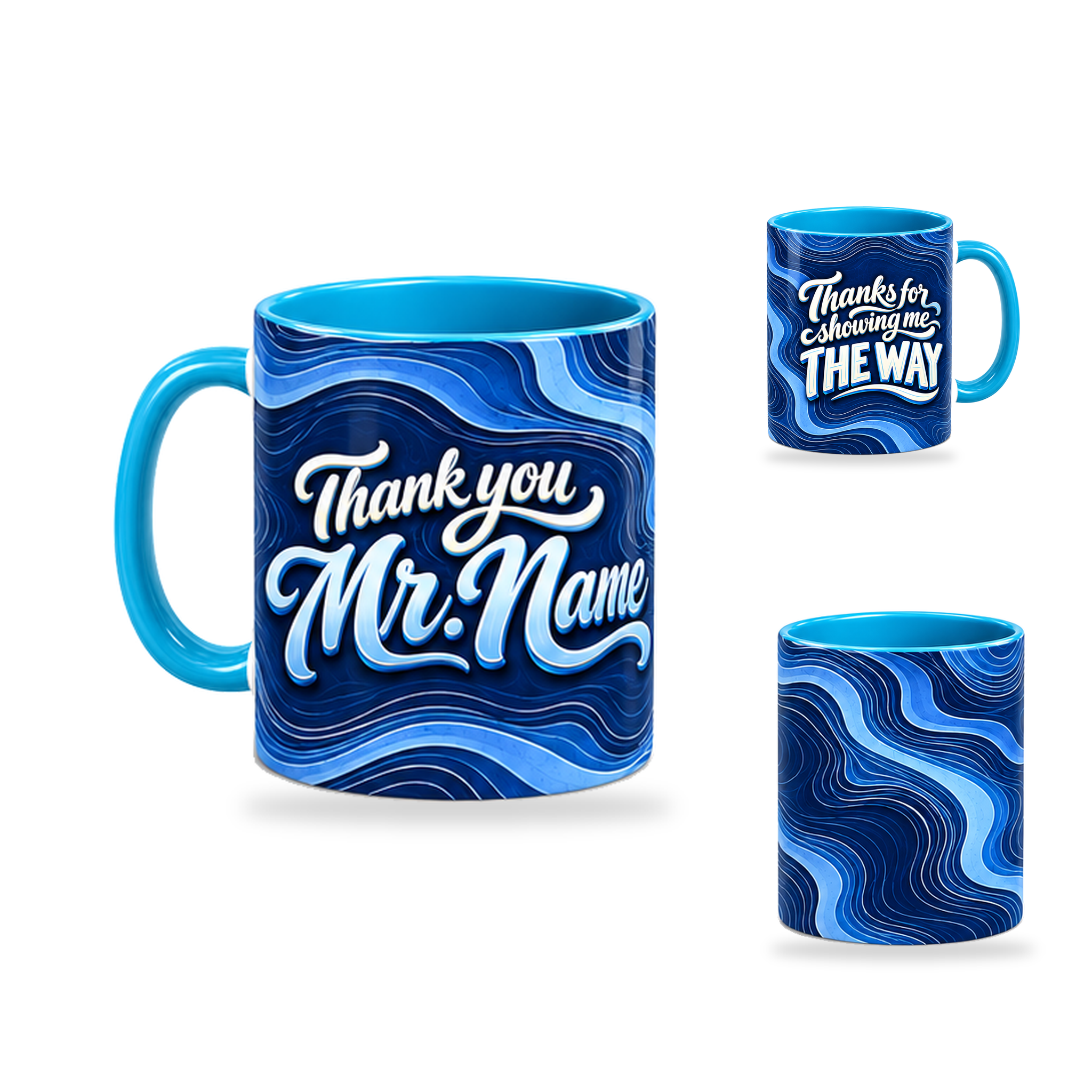 Find Your Way Mug – 320ml, Light Blue ceramic mug, opposite-side of the Teacher’s Day artwork