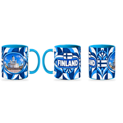 Finland Mug – 320ml — three matching angles together on a white background with a soft shadow