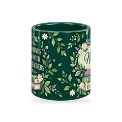 Forest Book Garden Teacher Mug – 320ml — center view on a transparent background