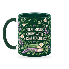 Forest Book Garden Teacher Mug – 320ml — left view on a transparent background