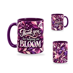 Helping Me Bloom Mug – 320ml, Purple ceramic mug, opposite-side of the Teacher’s Day artwork