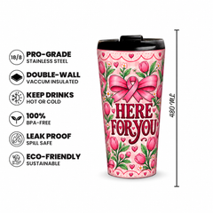 Here For You Pinktober Tumbler – 480ml, 480ml capacity and product features