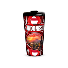 Indonesia 480ml tumbler front view with country design