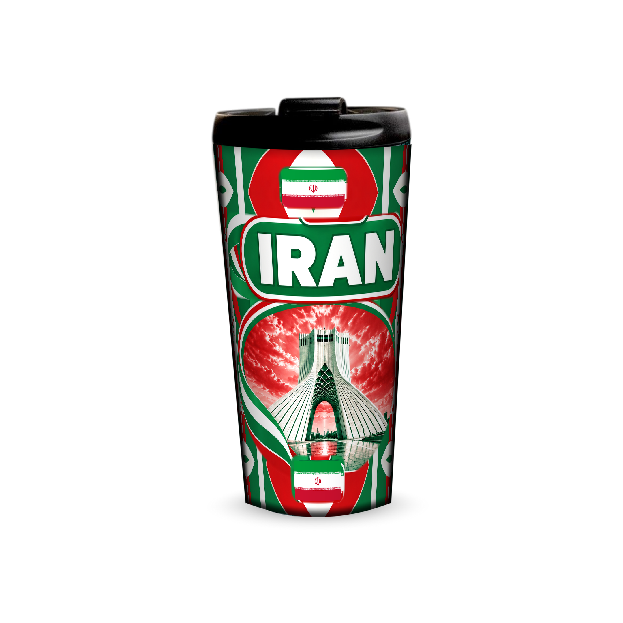 Iran 480ml tumbler front view with country design