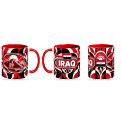 Iraq Mug – 320ml — three matching angles together on a white background with a soft shadow