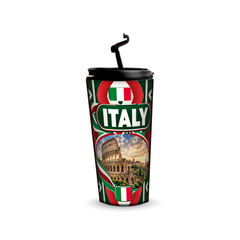 Italy 480ml tumbler with reusable straw